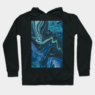 Striking swirl paint pattern, in silver and blue Hoodie